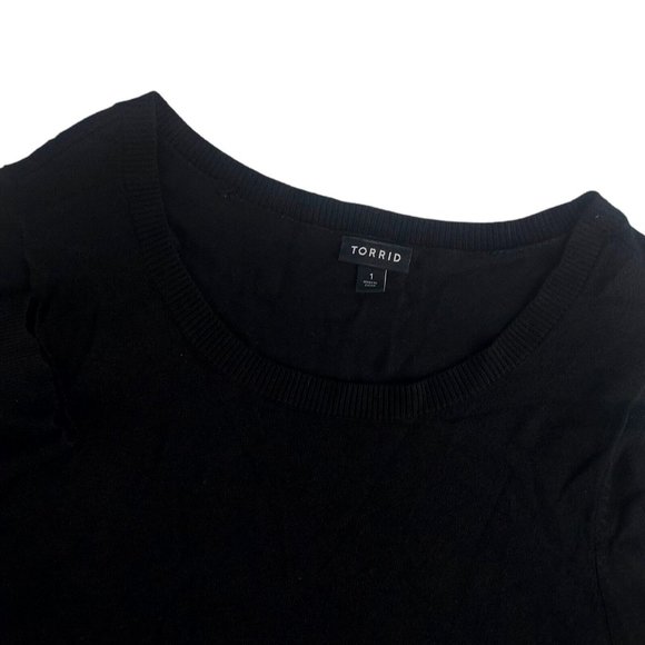 Torrid Plus Size Womens 1‎ Black Red Plaid Mini Challis To Knit Dress 12165531 - Picture 1 of 6